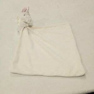 Jellycat Bashful White Ivory Unicorn Lovey Soother Security Blanket Pink Horn